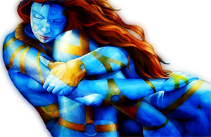 blue woman