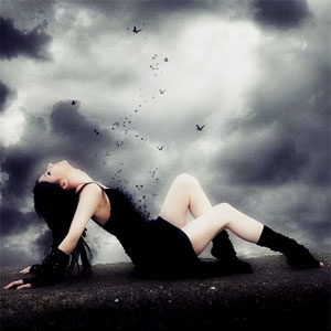 woman in black